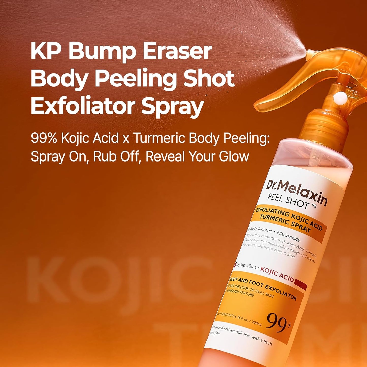 Dr. Melaxin Peel Shot Skin-Revitalising Range | Body Mist + Rice Extract Ampoule Dual-Action Set | Targets goose bumps, dullness and blackheads | Korean skincare